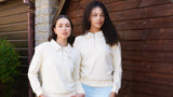 Align Quarter-Zip Top – Cream with Piping